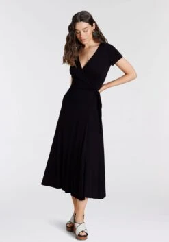 Laura Scott Midi-jurk -TrendyTijd Verkoop laura scott midi jurk zwart 9