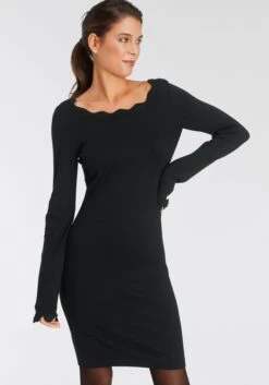 Aniston SELECTED Party-jurk Met Animal-print -TrendyTijd Verkoop laura scott tricotjurk met elegant schulprandje zwart