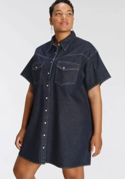 Lady Petticoat Jurk -TrendyTijd Verkoop levis plus jeansjurk blauw