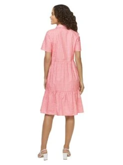 LINEA TESINI By Heine Jurk Met Overhemdkraag Jurk -TrendyTijd Verkoop linea tesini by heine jurk met overhemdkraag jurk roze 2