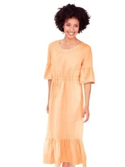 LINEA TESINI By Heine Volantjurk Linnen Jurk