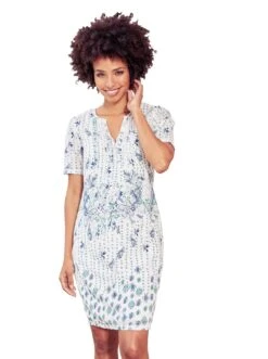 S.Oliver BLACK LABEL Midi-jurk Jurk Van Viscose-stretch (1-delig) -TrendyTijd Verkoop linea tesini by heine zomerjurk gedessineerde jurk beige