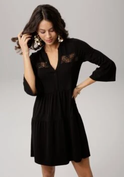 Aniston SELECTED Party-jurk Met Animal-print -TrendyTijd Verkoop melrose jerseyjurk met kant zwart