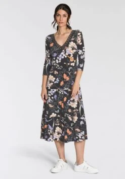 Melrose Maxi-jurk Met Kanten Rand - Nieuwe Collectie -TrendyTijd Verkoop melrose maxi jurk met kanten rand nieuwe collectie zwart 4