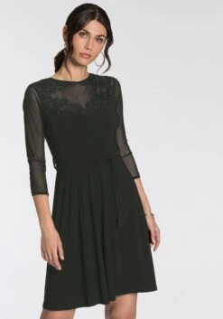 CREATION L PREMIUM Zomerjurk Lyocell Jurk -TrendyTijd Verkoop melrose party jurk met kantapplicatie nieuwe collectie zwart 2