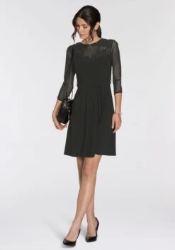 Melrose Party-jurk Met Kantapplicatie - Nieuwe Collectie -TrendyTijd Verkoop melrose party jurk met kantapplicatie nieuwe collectie zwart 7