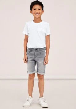 Name It Mini-jurk NKFMIE SS DRESS NOOS 18 Name It Mini-jurk NKFMIE SS DRESS NOOS -TrendyTijd Verkoop name it short nkmsilas slim dnm l short grijs