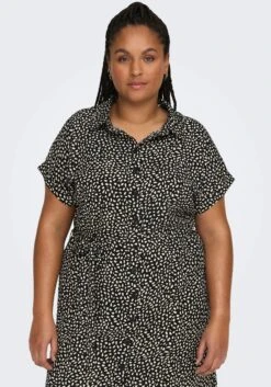 Vero Moda Mini-jurk VMCECILIA SS SHORT DRESS WVN GA -TrendyTijd Verkoop only carmakoma jurk met overhemdkraag cardiega ss blk shirt dress wvn noos zwart 8