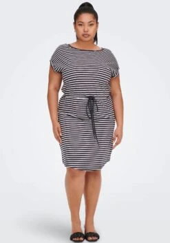 HECHTER PARIS Midi-jurk 35 HECHTER PARIS Midi-jurk -TrendyTijd Verkoop only carmakoma mini jurk carapril ss knee dress stripe jrs noos