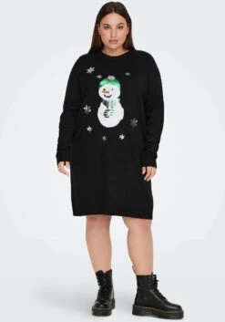 Esprit Gedessineerde Jurk -TrendyTijd Verkoop only carmakoma tricotjurk carjinglebell ls xmas knee dress knt zwart 1