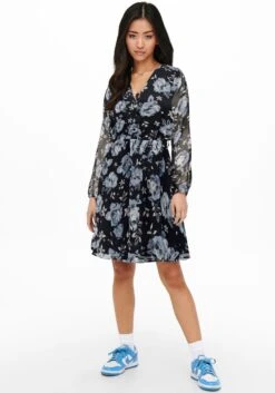 Only Gedessineerde Jurk ONLCERA 3/4 SHORT DRESS WVN NOOS