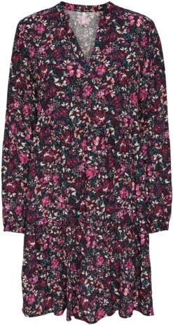 Only Gedessineerde Jurk ONLGAIA LS V-NECK DRESS CS NN -TrendyTijd Verkoop only gedessineerde jurk onlgaia ls v neck dress cs nn rood 5