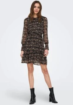 Y.A.S Jurk Met Overhemdkraag YASSAVANNA 2/4 SHIRT DRESS S. NOOS -TrendyTijd Verkoop only gedessineerde jurk onlisla l s smock dress ptm bruin