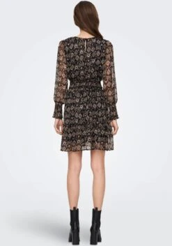Only Gedessineerde Jurk ONLISLA L/S SMOCK DRESS PTM -TrendyTijd Verkoop only gedessineerde jurk onlisla l s smock dress ptm bruin 3