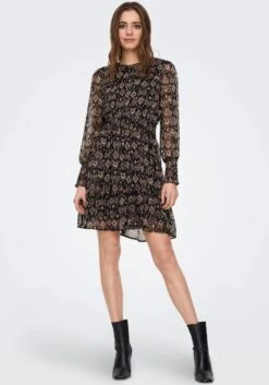 Only Gedessineerde Jurk ONLISLA L/S SMOCK DRESS PTM -TrendyTijd Verkoop only gedessineerde jurk onlisla l s smock dress ptm bruin 5