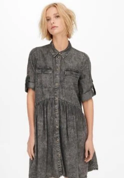 Only Gedessineerde Jurk ONLNILA S/S V-NECK DRESS Met Volant 27 Only Gedessineerde Jurk ONLNILA S/S V-NECK DRESS Met Volant -TrendyTijd Verkoop only jeansjurk onlbea chicago dress in denim look grijs 1