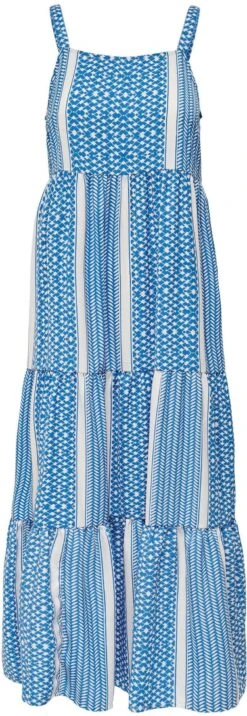 Only Jurk In Overgooiermodel ONLELLA ATHENA STRAP CALF DRESS -TrendyTijd Verkoop only jurk in overgooiermodel onlella athena strap calf dress blauw 3