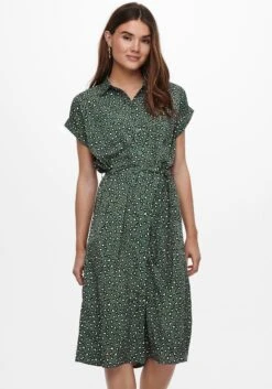 Only Jurk In Overgooiermodel ONLKARMEN ANNE LIFE S/L DRESS WVN NOOS -TrendyTijd Verkoop only jurk met overhemdkraag onlhannover s s shirt dress noos wvn groen 1