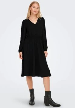 Calvin Klein Midi-jurk TECHNICAL KNIT MIDI DRESS -TrendyTijd Verkoop only mini jurk onlmette ls v neck smock dress zwart
