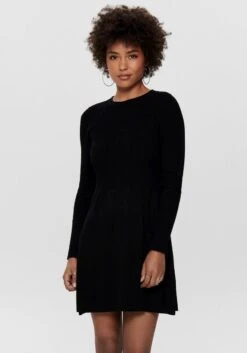 OPUS Midi-jurk Wegas -TrendyTijd Verkoop only tricotjurk onlalma zwart