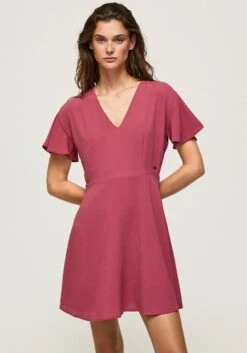 Alessa W. Gedessineerde Jurk -TrendyTijd Verkoop pepe jeans chiffonjurk pat roze