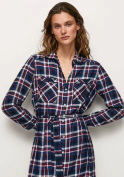 Pepe Jeans Geruite Jurk Olena (1-delig) 23 Pepe Jeans Geruite Jurk Olena (1-delig) -TrendyTijd Verkoop pepe jeans geruite jurk olena 1 delig blauw 3