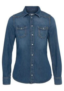 Vero Moda Jurk Met Overhemdkraag VMNATALI LS CALF DRESS WVN -TrendyTijd Verkoop pepe jeans jeansblouse ronda ro 1 delig blauw