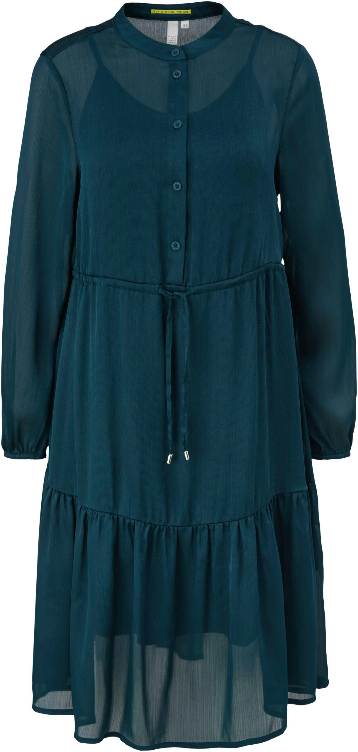 Q/S Designed By Jurk Met Overhemdkraag Jurk Met Crêpestructuur 5 Q/S Designed By Jurk Met Overhemdkraag Jurk Met Crêpestructuur - Afbeelding 3