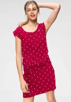 Vero Moda Jurk Met Overhemdkraag VMVICA S/S SHIRT DRESS -TrendyTijd Verkoop ragwear jerseyjurk penelope dots o in all over stippen print design rood