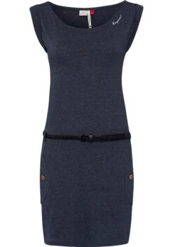 HaILYS Gedessineerde Jurk SH P DR Alba 24 HaILYS Gedessineerde Jurk SH P DR Alba -TrendyTijd Verkoop ragwear jerseyjurk tag uni o met sierknoopbeleg in natuurlijke hout look 2 delig met een afneembare riem blauw