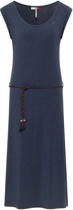 Ragwear Midi-jurk TAG MIDI Met Sierkraaltjes En Kwasten Aan Het Uiteinden Van De Bandjes (2-delig, Met Een Bindceintuur) -TrendyTijd Verkoop ragwear midi jurk tag midi met sierkraaltjes en kwasten aan het uiteinden van de bandjes 2 delig met een bindceintuur blauw 3