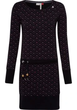 Esprit Gedessineerde Jurk -TrendyTijd Verkoop ragwear shirtjurk alexa zig zag zwart