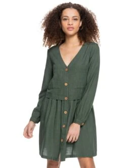 Eterna Jurk Met Overhemdkraag CLASSIC FIT -TrendyTijd Verkoop roxy zomerjurk vanity wish bruin