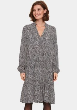 Heine Jurk In Overgooiermodel Jurk -TrendyTijd Verkoop saint tropez gedessineerde jurk edasz ls dress blauw 8