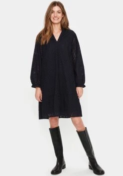 Saint Tropez Jurk Met Overhemdkraag Poline Dress -TrendyTijd Verkoop saint tropez jurk met overhemdkraag poline dress blauw 7