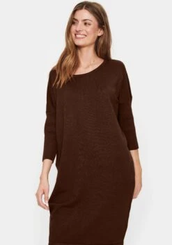 Gerry Weber Gedessineerde Jurk -TrendyTijd Verkoop saint tropez tricotjurk sz mila dress bruin