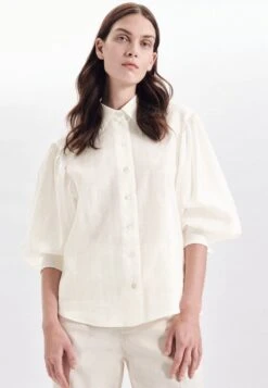 Heine Wikkeljurk Gedessineerde Jurk -TrendyTijd Verkoop seidensticker overhemdblouse zwarte roos lange mouwen kraag uni beige 2