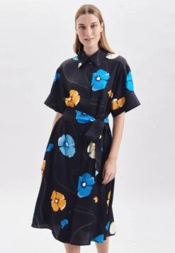 O'Neill Maxi-jurk Belinda All Over Print Long Dress -TrendyTijd Verkoop seidensticker zomerjurk zwarte roos korte mouwen kraag in bloemmotief blauw