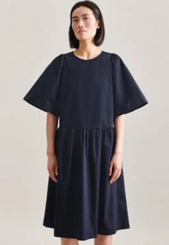 Tom Tailor Denim Tricotjurk Casual Jurk Met Ribstructuur (1-delig) -TrendyTijd Verkoop seidensticker zomerjurk zwarte roos korte mouwen ronde hals uni blauw