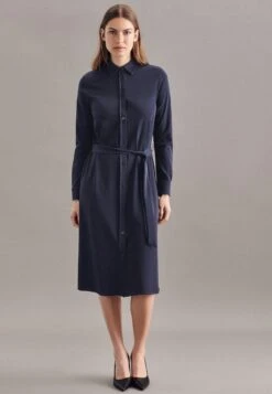 Q/S Designed By Midi-jurk -TrendyTijd Verkoop seidensticker zomerjurk zwarte roos lange mouwen kraag uni blauw 2