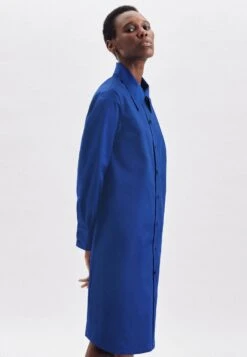 S.Oliver Gedessineerde Jurk -TrendyTijd Verkoop seidensticker zomerjurk zwarte roos lange mouwen kraag uni blauw 3