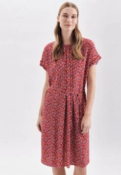 MUSTANG Midi-jurk FERNANDA 28 MUSTANG Midi-jurk FERNANDA -TrendyTijd Verkoop seidensticker zomerjurk zwarte roos zonder mouwen ronde hals met bloemmotief rood 1