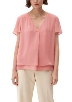 CREATION L PREMIUM Shirtjurk Modal-jurk -TrendyTijd Verkoop soliver black label blouse met korte mouwen in soepele laagjes look