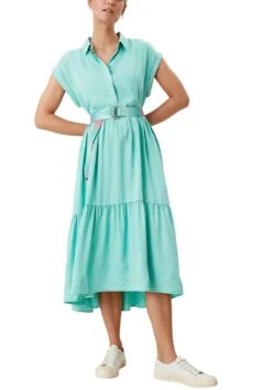 Boysen's Maxi-jurk In Uitlopend Model - In Vele Verschillende Dessins - Nieuwe Kleuren -TrendyTijd Verkoop soliver blousejurkje met steekzakken opzij groen 1