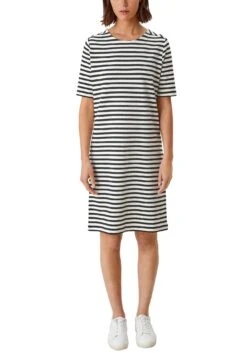 HaILYS Midi-jurk In Wikkellook -TrendyTijd Verkoop soliver jerseyjurk in streepdessin blauw 1