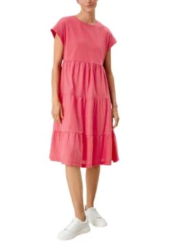 STREET ONE Mini-jurk -TrendyTijd Verkoop soliver jerseyjurk met fijne volants roze