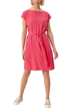 S.Oliver Midi-jurk Met Een Bindceintuur -TrendyTijd Verkoop soliver midi jurk met een bindceintuur roze 6