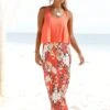 S.Oliver RED LABEL Beachwear Maxi-jurk In Laagjes-look -TrendyTijd Verkoop soliver red label beachwear maxi jurk in laagjes look rood