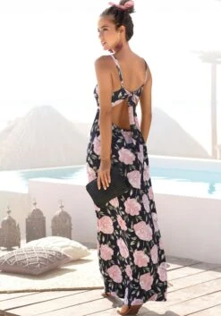 S.Oliver RED LABEL Beachwear Maxi-jurk Met Lage Ruglijn