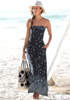 S.Oliver RED LABEL Beachwear Maxi-jurk Met Randprint